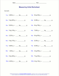 Metric Measuring Units Worksheets