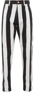 Black And White Striped Jeans Men Versace Striped Baroque Print Jeans Mens Black White Black White Man Versace Leopard Print Jacket