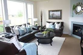 Black And Brown Living Room Image Result For Black Couch With Blue Pillows Brown Couch Living Room Brown Living Room Decor Leather Couches Living Room