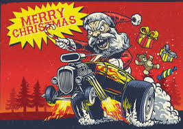 Santa Claus Drive The Hot Rod Car Premium Vector Freepik Vector Christmas Christma Christmas Banners Merry Christmas Ya Filthy Animal Pet Christmas Cards
