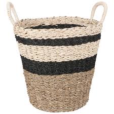 Aufbewahrung Korb Palmen Schwarz