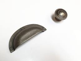 antique pewter kitchen cup pull handle