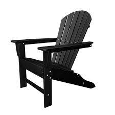Product titlecompamia dejavu polycarbonate patio dining chair in. Polywood South Beach Black Plastic Patio Adirondack Chair Sba15bl The Home Depot
