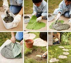 Selbst gemachter kompost als dünger. Einzigartige Garten Fliesen Oder Trittsteine Selber Machen Mit Einem Grossen Blatt Und Zement Foto Veroffentlicht Von Kunstfan Auf Spaaz De