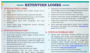 Admin add comment agustus , aplikasi , desain , juli , lomba 2021 , lomba desain poster , mahasiswa , pelajar. Formulir Pendaftaran Lomba Menulis Surat Remaja Nasional 2021 Info Pendidikan Terbaru