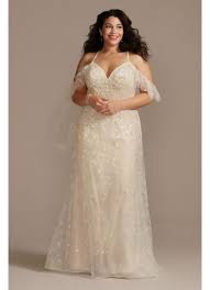 Shop for flutter sleeve at dillard's. Flutter Sleeve 3d Floral Plus Size Wedding Dress David S Bridal