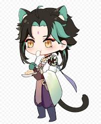 Childe is a transfer student who scored himself a scholarship because of his swimming skills. Hd Xiao Chibi Character Genshin Impact Png Citypng