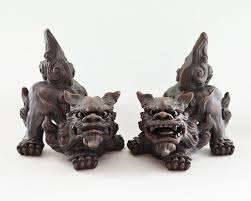 楽天市場 手捻ホーヤーシーサーペア17cm黒釉 照屋陶芸 シーサー 玄関置物 新築祝い 贈り物お返し 10000円以上購入で送料無料 made in ryukyu 玄関 置物 シーサー 置物 置物