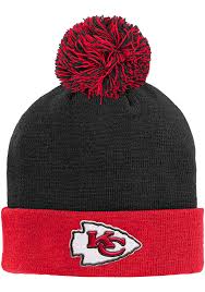 Price and other details may vary based on size and color. Kansas City Chiefs Black Cuffed Pom Youth Knit Hat 13348484