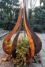 Teardrop Sculpture Iron Bark Metal Design Metal Garden Art Metal Yard Art Garden Art