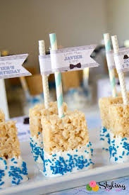 Birthday Decorated Rice Krispie Treats Mustaches Little Man Birthday Party Ideas Photo 7 Of 38 Catch My Party Little Man Birthday Party Ideas Mens Birthday Party Little Man Birthday