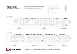 Qantas Airlines Airbus A380 800 Aircraft Seating Chart