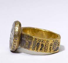 Byzantine Marriage Ring With Scenes From The Life Of Christ 6th 7th Century Ad The Ascension Is Show Ancient Wedding Ring Antique Wedding Rings Marriage Ring