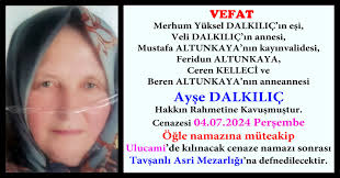 DALKILIÇ AİLESİNE BAŞSAĞLIĞI DİLERİZ..