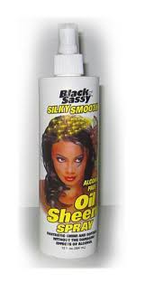 What products do i use on my hair extensions ? Black N Sassy Silky Smooth Oil Sheen Hair Spray Softness And Shine 12 Oz Sheen Silky Oils