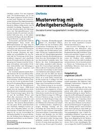 Um das risiko der scheinselbstständigkeit zum minimieren, darf der auftragnehmer weder an weisungen des auftraggebers gebunden, noch wirtschaftlich oder sozial von demselben abhängig sein. Chefarzte Mustervertrag Mit Arbeitgeberschlagseite