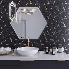 Quality self stick tile with free worldwide shipping on aliexpress. Black And Gold Hexagon Vinyl Peel And Stick Tile Tile Club