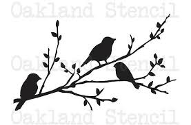 Four Birds On A Branch Tattoo Birds Stencil On A Branch Four Sizes Etsy Bird Stencil Silhouette Stencil Stencils
