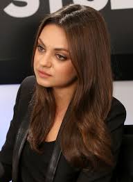 Mila Kunis Long Center Part Thick Hair Styles Hair Color Cream Light Hair