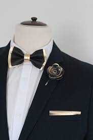 Black And Gold Mens Wedding Suit Black And Gold Mens Leather Bow Tie For Men Gold Wedding Bow Etsy Leather Bow Tie Wedding Suits Men Mens Bow Ties