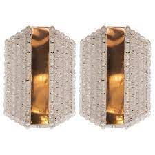 pair of midcentury glass sconces in textured glass by kaiser leuchten glass texture modern sconces mid century modern sconces