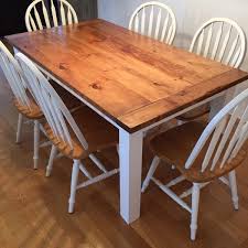 Hand Built Farm Table Made From Pine And Cedar Post Legs Painted White Bottom And Early American Minwax Sta Wood Stain Colors Minwax Stained Table Cedar Table