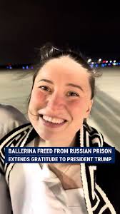 "Glad to have you back home.", President Trump posts a video of ballerina  Ksenia Karelina thanking him and his administration for securing her return  home to America through a prisoner swap with ...