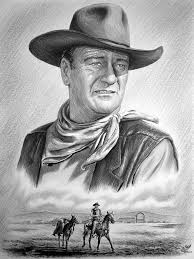 John Wayne Captured Graphite Drawing On Canford Card John Wayne John Wayne Movies Western Art