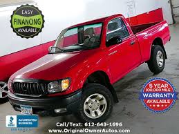 The average carfax history based value of a 2003 toyota tacoma is $12,154. 2001 Toyota Tacoma Regular Cab 4wd 4x4 Clean Body Original Owner Autos Dealership In Eden Prairie