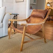 Decor Therapy Roger Brown Leather Side Chair Fr8742 The Home Depot Leather Side Chair Leather Chair Living Room Side Chairs