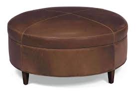 Tucson leather storage ottoman coffee table is a great way to help you organize your living room in a classic, tasteful fashion. Round Leather Ottoman Andover Inlay Welt Footstool Club Furniture
