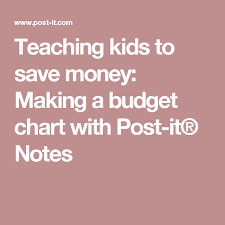 Teaching Kids To Save Money Making A Budget Chart With Post