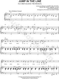 Jump in line (shake shake, senora) track: Jump In The Line From Beetlejuice Musical Sheet Music In Bb Major Download Print Sku Mn0202460