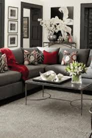 Home Decor Gray Living Room With Red Accent Pillows Light Gray Walls With Dark Grey Trims Living Room Decor Gray Grey And Red Living Room Living Room Grey