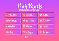 12 Pink Twitch Panels Twitch Channel Overlays Label Design
