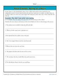 In this lesson, we'll look at the dependent clause and its conjunction. Noun Clauses Acting As A Noun Noun Clause Worksheets