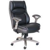 Serta Smart Layers Arlington Air Bonded Leather High Back Executive Chair Black Silver Officesupply Com
