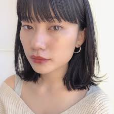 黒髪ロブ 表参道の美容室 lora garden ロラドットガーデン momoのヘアスタイル 髪型 ヘアカタログ lala ララ 黒髪 ロブ ボブヘア ヘアスタイリング