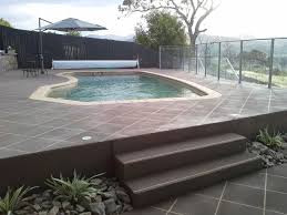 Concrete pools will have a rougher, more porous surface and require a chemical sealant to prevent moisture absorption. Swimming Pool Surround Spray On Decorative Concrete Contemporary Swimming Pool Canberra Queanbeyan By Down Right Concreting Act Pty Ltd Houzz