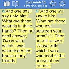 Compare Zechariah 13 6 In Kjv Vs Nkjv New King James