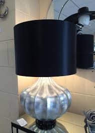 Large Silver Chunky Base Modern Table Lamp Black Shade Modern Table Lamp Black Table Lamps Table Lamp