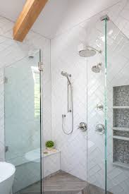Modern Farmhouse Shower Design White Subway Tile Shower Master Bathroom Shower Farmhouse Shower