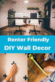 Easy Diy Home Office Wall Decor Idea Renter Friendly Decorating Diy Accent Wall Diy Wall Decor