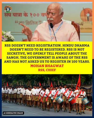 Rashtriya Swayamsevak Sangh (RSS) chief Mohan Bhagwat, while speaking at the Two-Day Lecture Series on '100 Years Of Sangh Journey - New Horizons' in Mumbai, urged people to "detect and report" the "