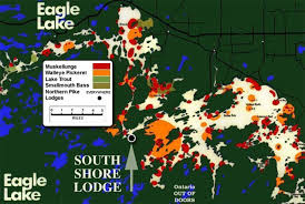 Eagle Lake Fishing Map South Shore Lodge