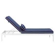 Featuring bold stripes in a wide array of hues, the mozaic company 22.5 x 22.5 sunbrella striped outdoor square deep seat patio chair cushion brings a stylish and comfortable cover for your outdoor seating. Eei 3301 Whi Stn Vv Ergode Perspective Cushion Outdoor Patio Chaise Lounge Chair White Striped Navy