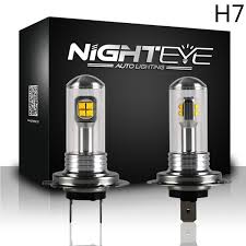 Nighteye H7 Car Fog Light Bulbs 80w Led Extremely Bright 6000k Led Lights Bulbs For Car Truck Fog Lights Lamps Replacement In 2020 Car Led Lights Cree Light Bulbs Lamp Light