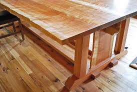 Timber Frame Live Edge Rustic Farmhouse Table Wood Slab Table Craftsman Dining Tables