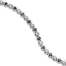 Small Blue Sapphire And Diamond Bracelet 14k White Gold Long Island Jewelers Fortunoff Jewelry Fortunoff Fine Jewelry
