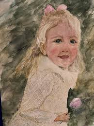 Watercolor portrait painting progress